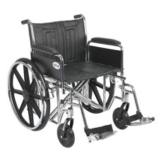 Drive, Sentra EC Heavy Duty Wheelchair, Detachable Full Arms, Swing away Footrests, 22" Seat
