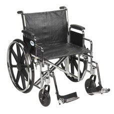 Drive, Sentra EC Heavy Duty Wheelchair, Detachable Desk Arms, Swing away Footrests, 24" Seat
