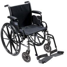 Drive, Cruiser III Light Weight Wheelchair with Flip Back Removable Arms, Desk Arms, Swing away Footrests, 18" Seat