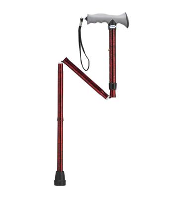 Drive, Adjustable Lightweight Folding Cane with Gel Hand Grip, Red Crackle