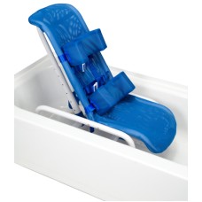 Reclining bath chair with safety harness, small to 100 lb.