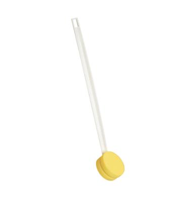 Back scrubber, straight handle, rotating arm, 3.75 inch round sponge