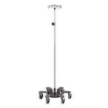 Clinton, 4-Hook IV Pole, Heavy-Duty Infusion Pump Stand, Stainless Steel, 6-Leg