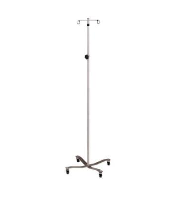 Clinton, Economy  IV Pole, Detachable 2-Hook Top, Stainless Steel