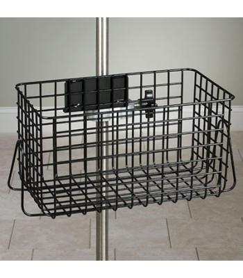 Clinton, IV Pole Accessory, Heavy Duty Wire Basket, Black, 12" x 6.5" x 6"