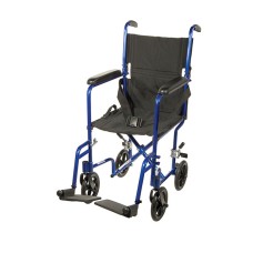 Drive, Lightweight Transport Wheelchair, 17" Seat, Blue