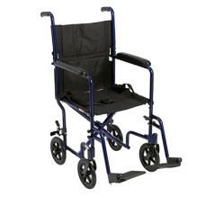 Drive, Lightweight Transport Wheelchair, 19" Seat, Blue