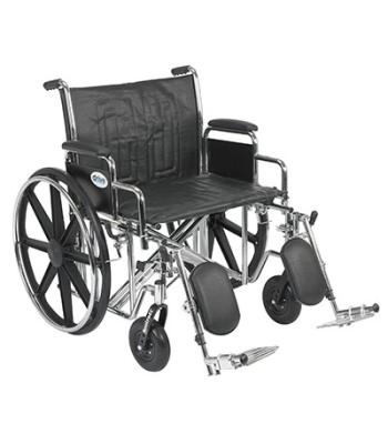 Drive, Sentra EC Heavy Duty Wheelchair, Detachable Desk Arms, Elevating Leg Rests, 24"Seat