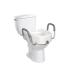Drive, Premium Plastic Raised Toilet Seat with Lock and Padded Armrests, Elongated