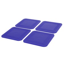 Dycem non-slip square coasters, set of 4, blue