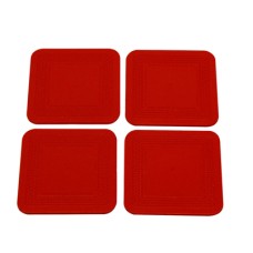 Dycem non-slip square coasters, set of 4, red