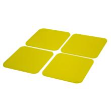 Dycem non-slip square coasters, set of 4, yellow