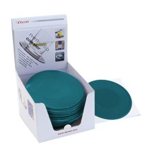 Dycem 5.5" round table mat display, 25/dispenser, green