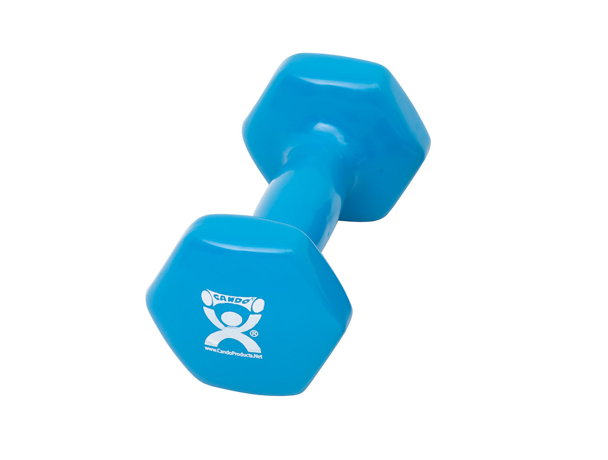 CanDo vinyl coated dumbbell - 4 lb - Light Blue each