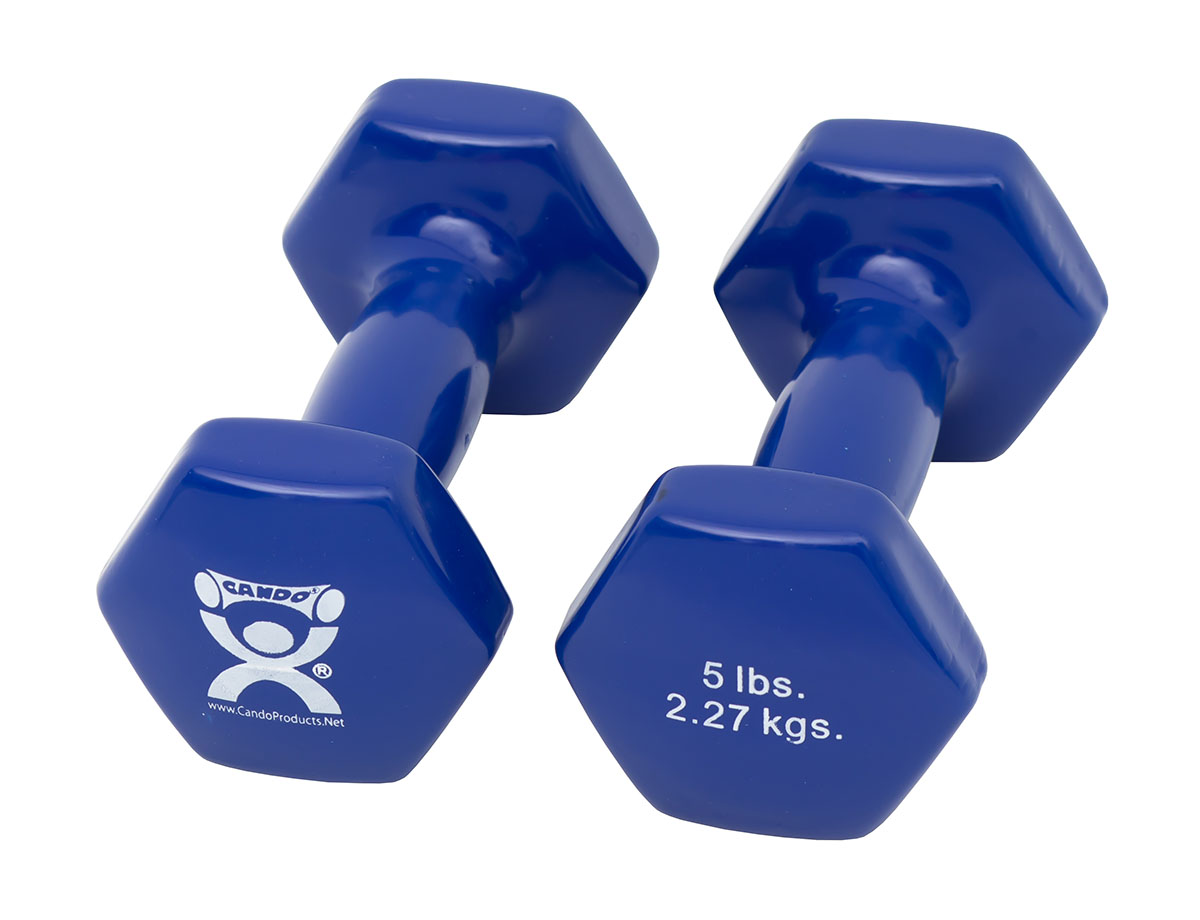 CanDo Vinyl Coated Dumbbell Blue (5 lb) Pair