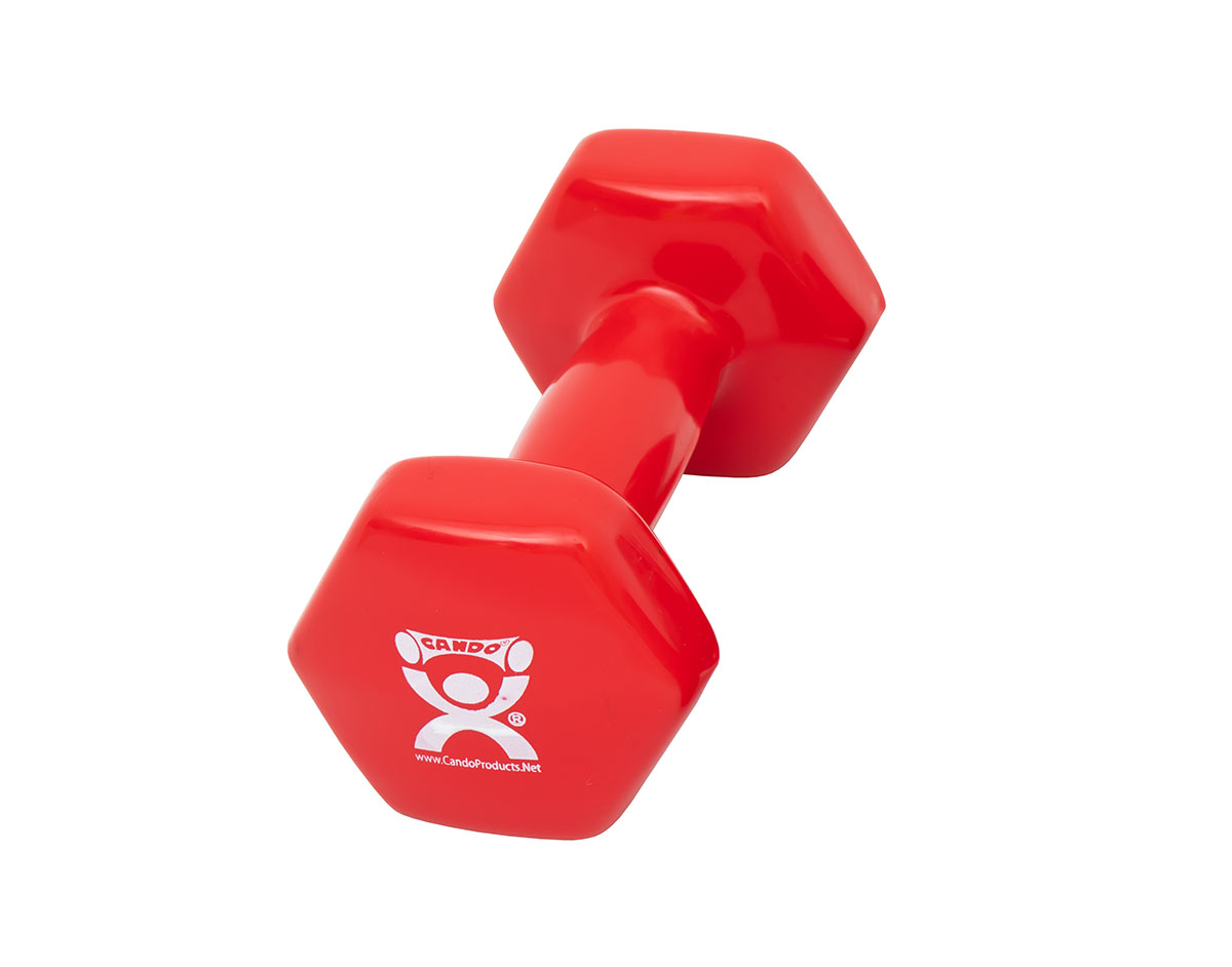 CanDo vinyl coated dumbbell - 6 lb - Red each