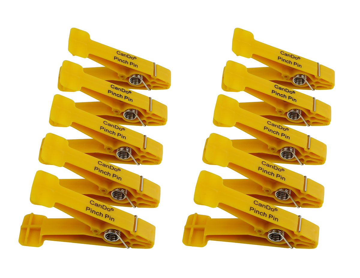 CanDo Graded Pinch Finger Exerciser Replacement Pinch Pins Set of 10 Yellow (X-Light)