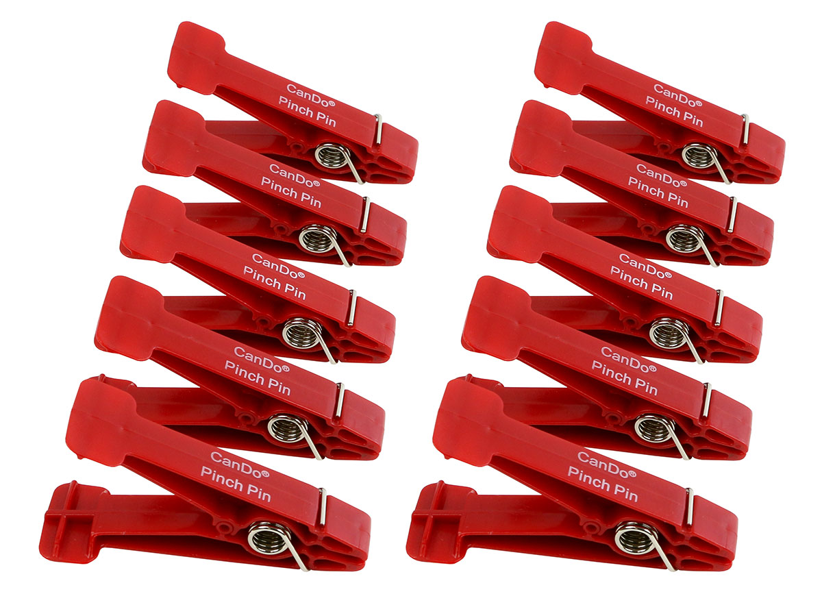 CanDo Graded Pinch Finger Exerciser Replacement Pinch Pins Set of 10 Red (Light)