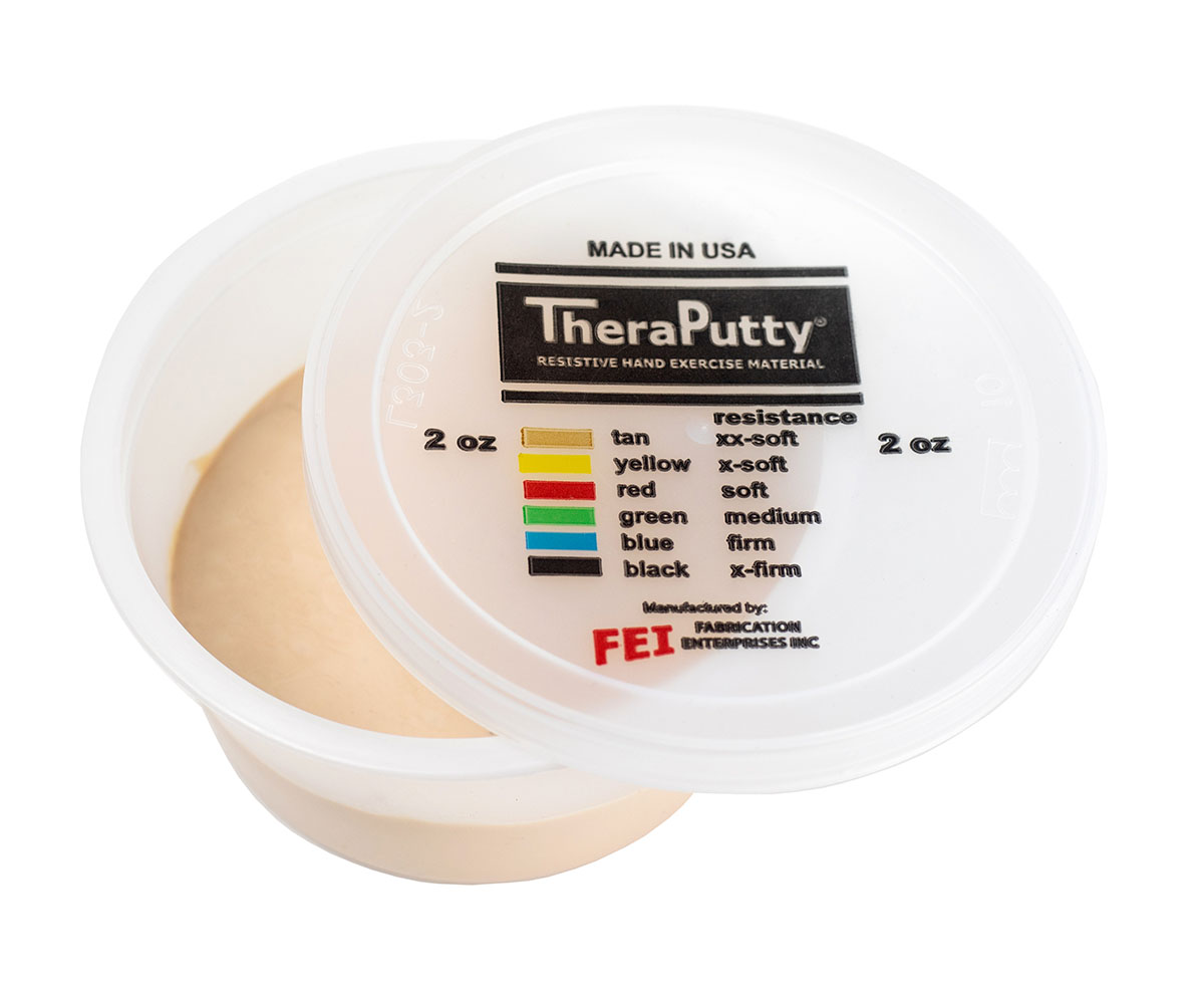 CanDo Theraputty Exercise Material - 2 oz - Tan - XX-Soft (set of 10)