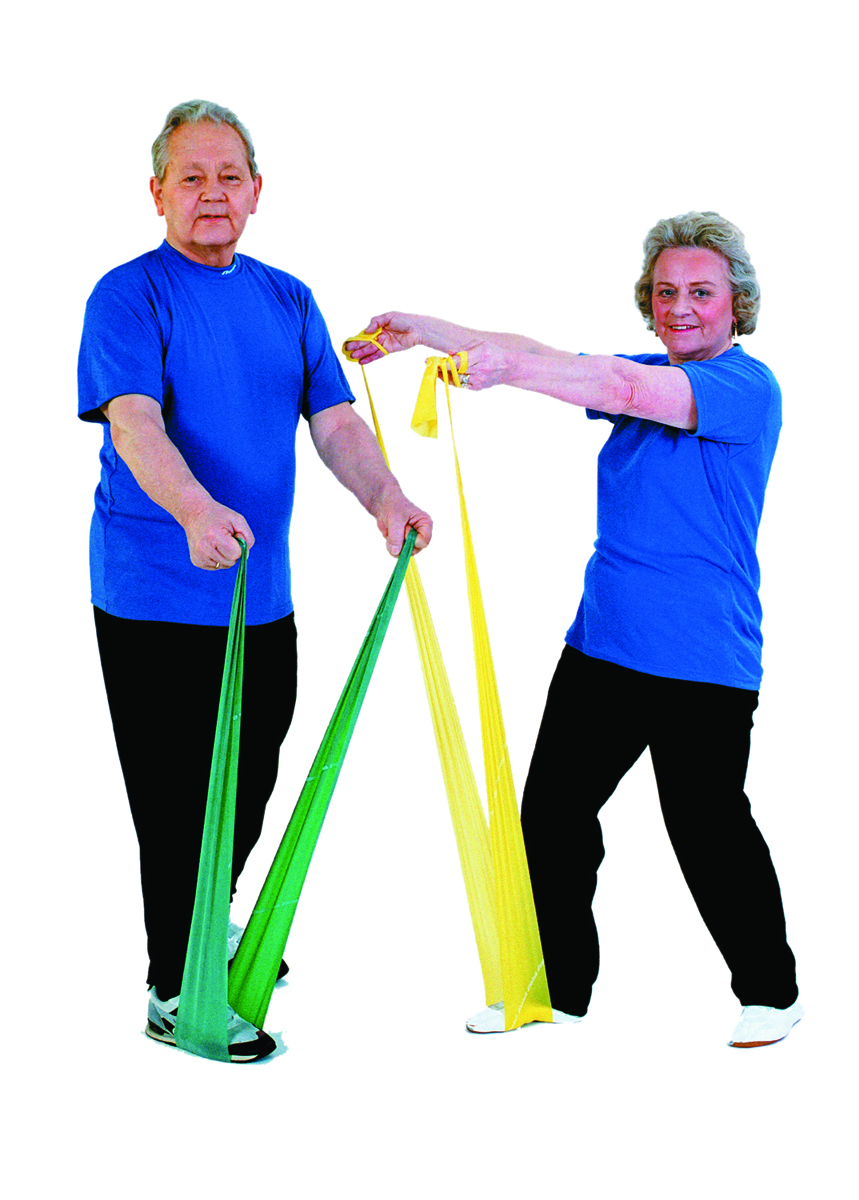 TheraBand exercise band - latex free - 25 yard roll - Yellow - thin