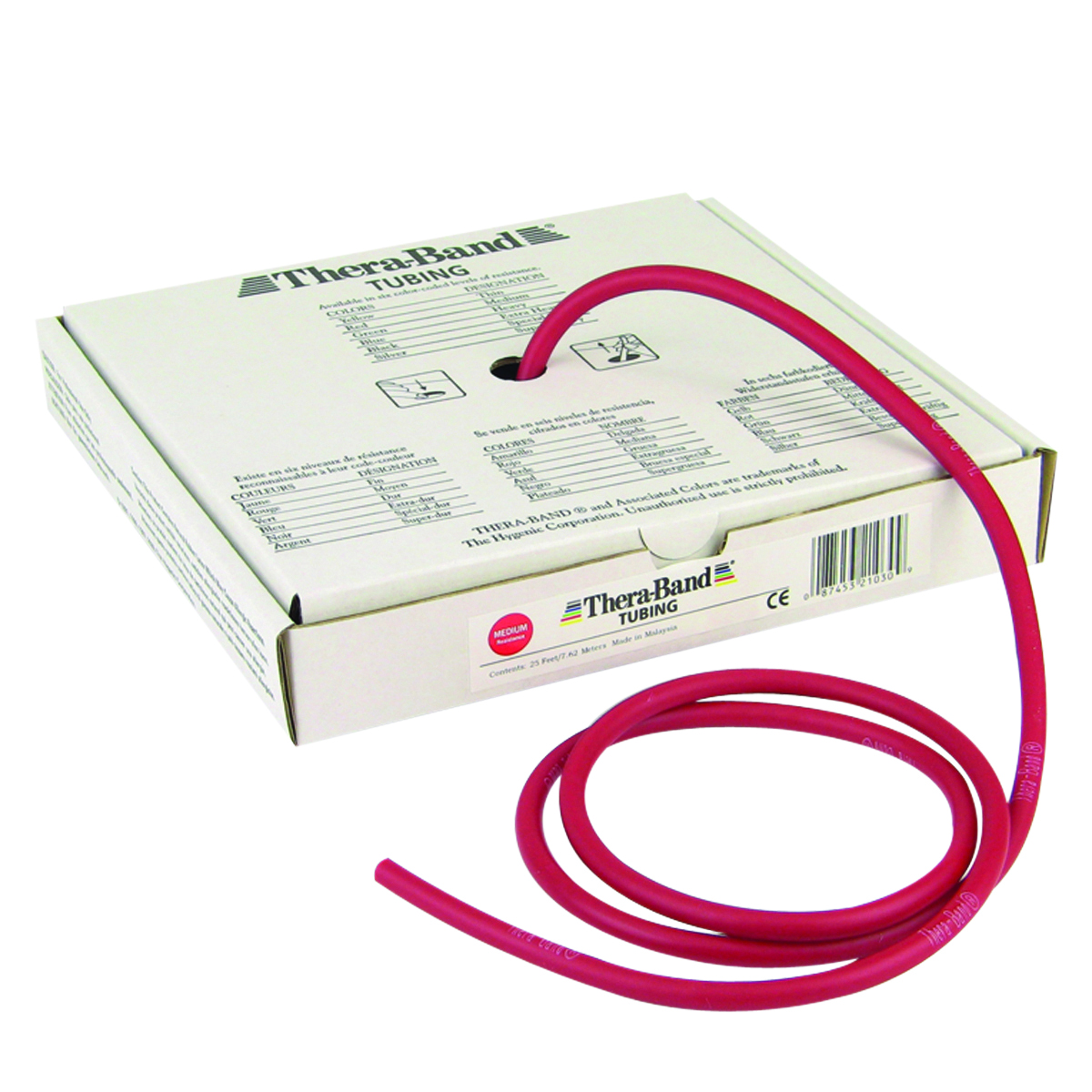 TheraBand exercise tubing - 25' roll - Red - medium