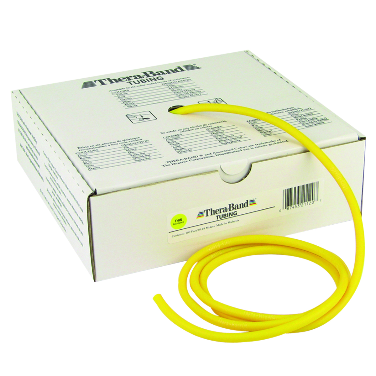 TheraBand exercise tubing - 100 foot roll - Yellow - thin