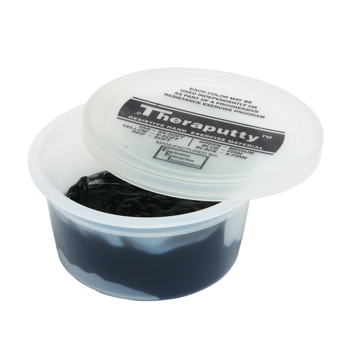 CanDo Theraputty Exercise Material - 2 oz - Black - X-firm (set of 10)