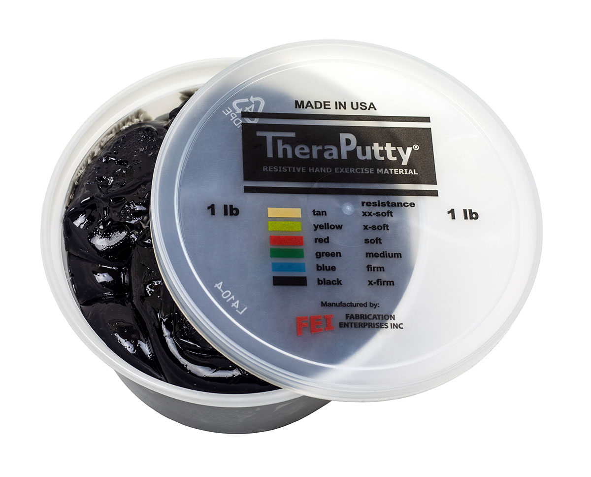 CanDo Theraputty Exercise Material - 1 lb - Black - X-firm