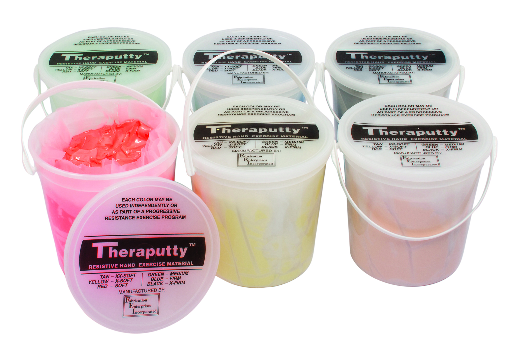 CanDo Theraputty Exercise Material - 5 lb - 6-piece set (tan-black)