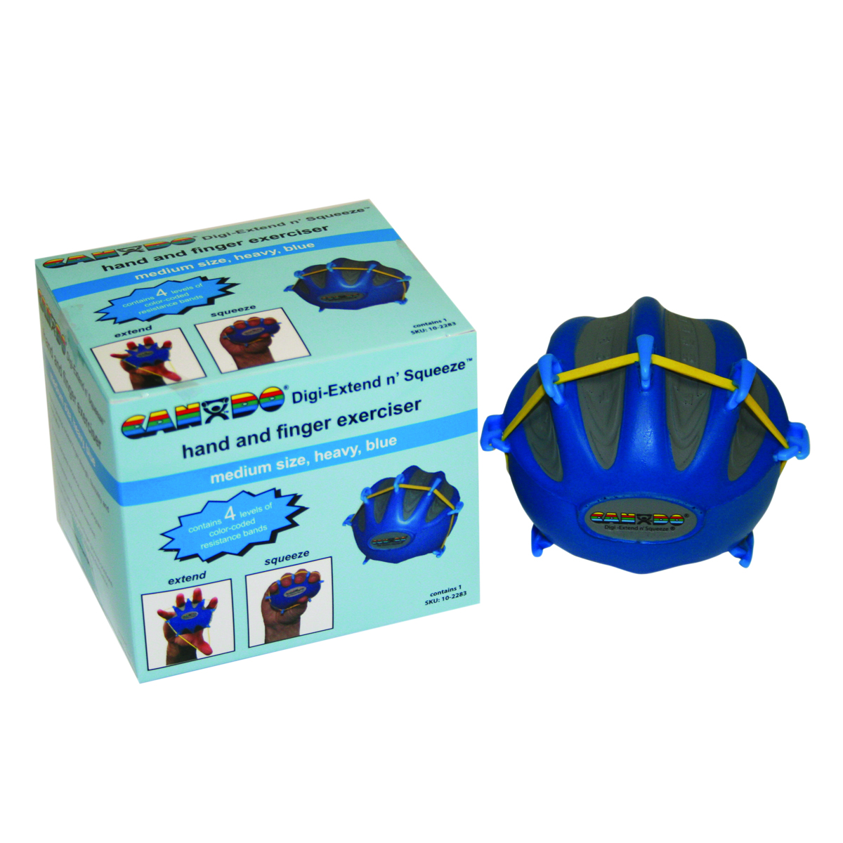 CanDo Digi-Extend n' Squeeze Hand Exerciser - Medium - Blue heavy