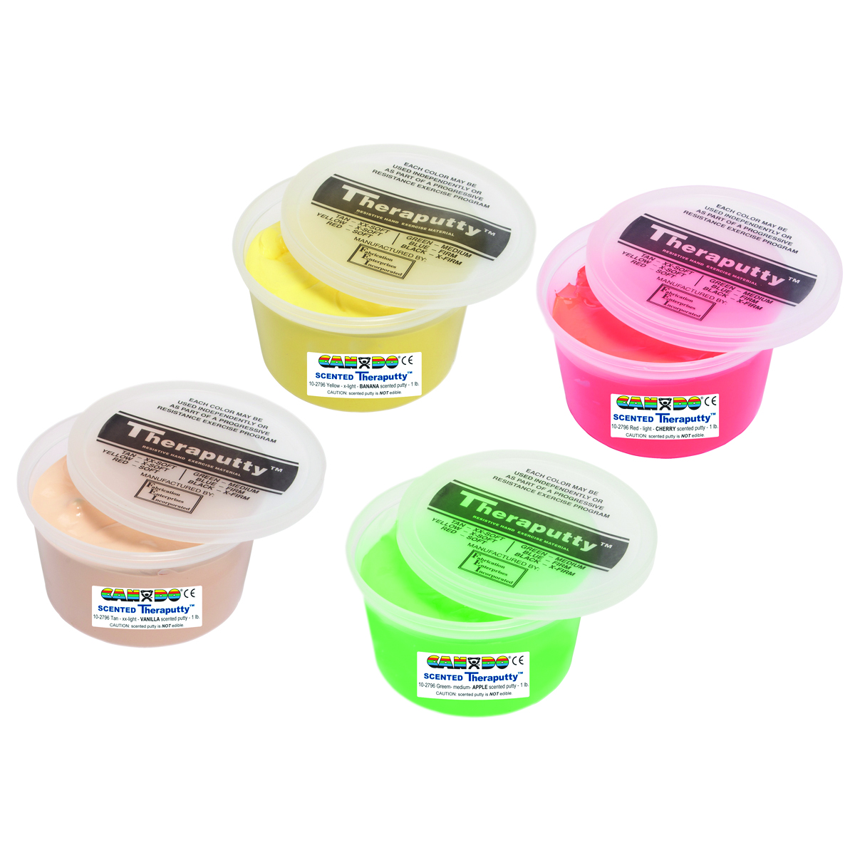 CanDo Scented Theraputty Exercise Material - 1 lb - 4-piece set (tan-green)