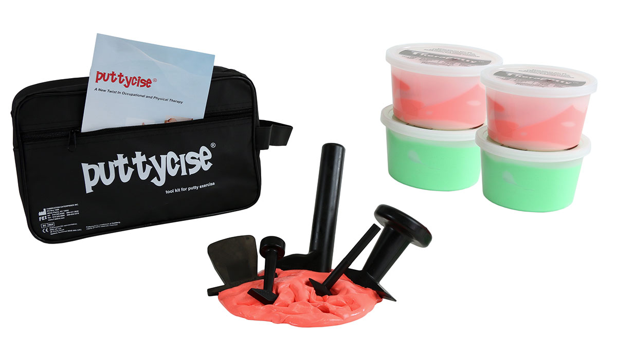 Puttycise 5-piece tool set w/carry bag manual 2 x 1 lb red and 2 x 1 lb green putty