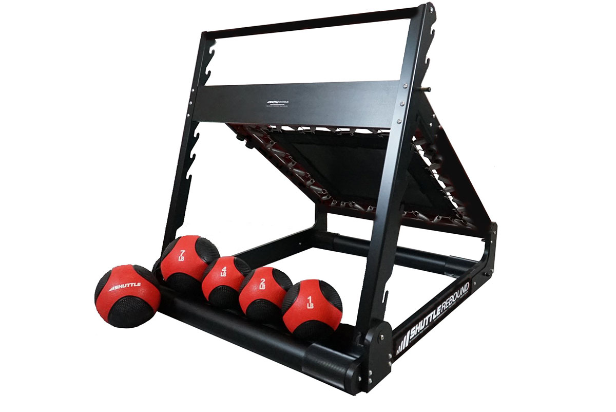 Shuttle Black Rebound Set with 5 Red Medicine Balls