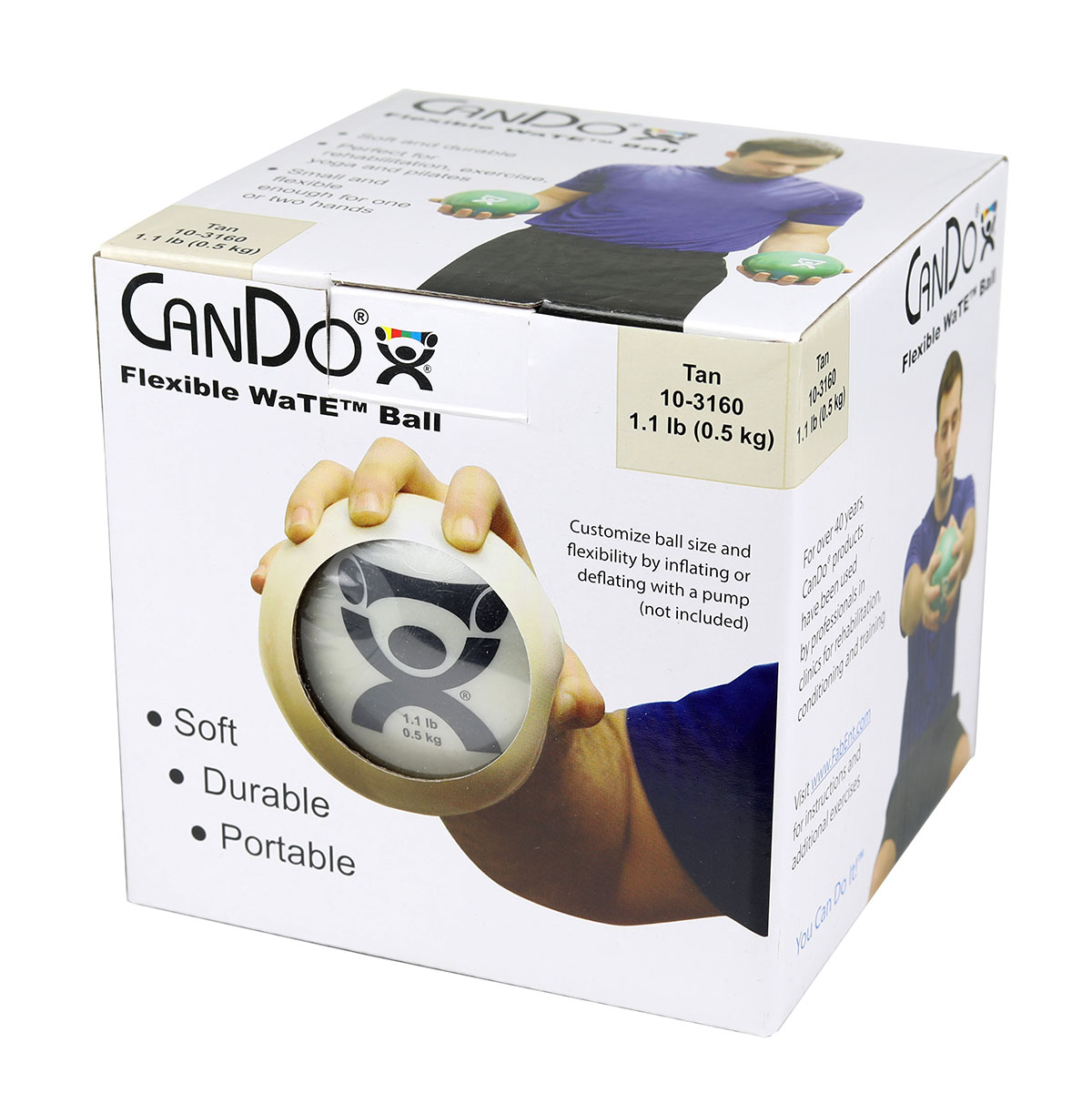CanDo WaTE Ball - Hand-held Size - Tan - 5 Diameter - 1.1 lb