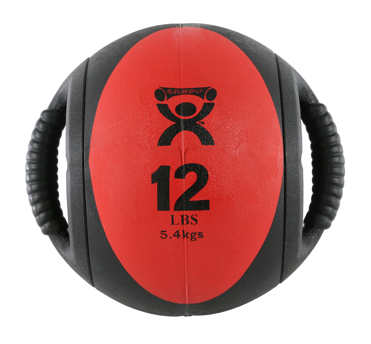 CanDo Dual-Handle Medicine Ball 9 Diameter Red 12 lb.
