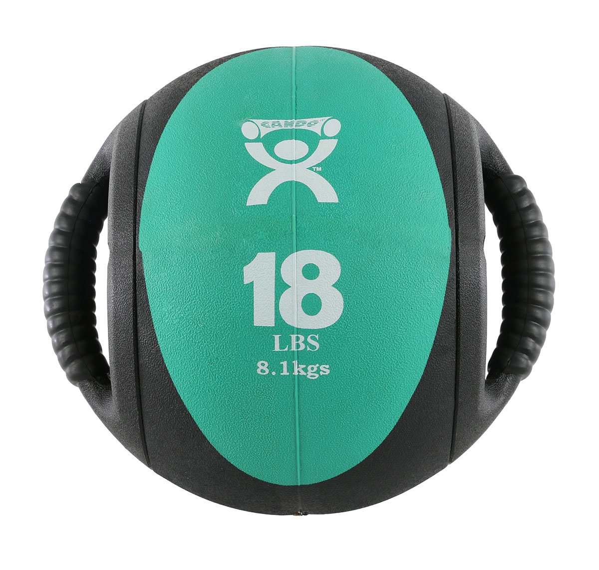 CanDo Dual-Handle Medicine Ball 9 Diameter Green 18 lb.