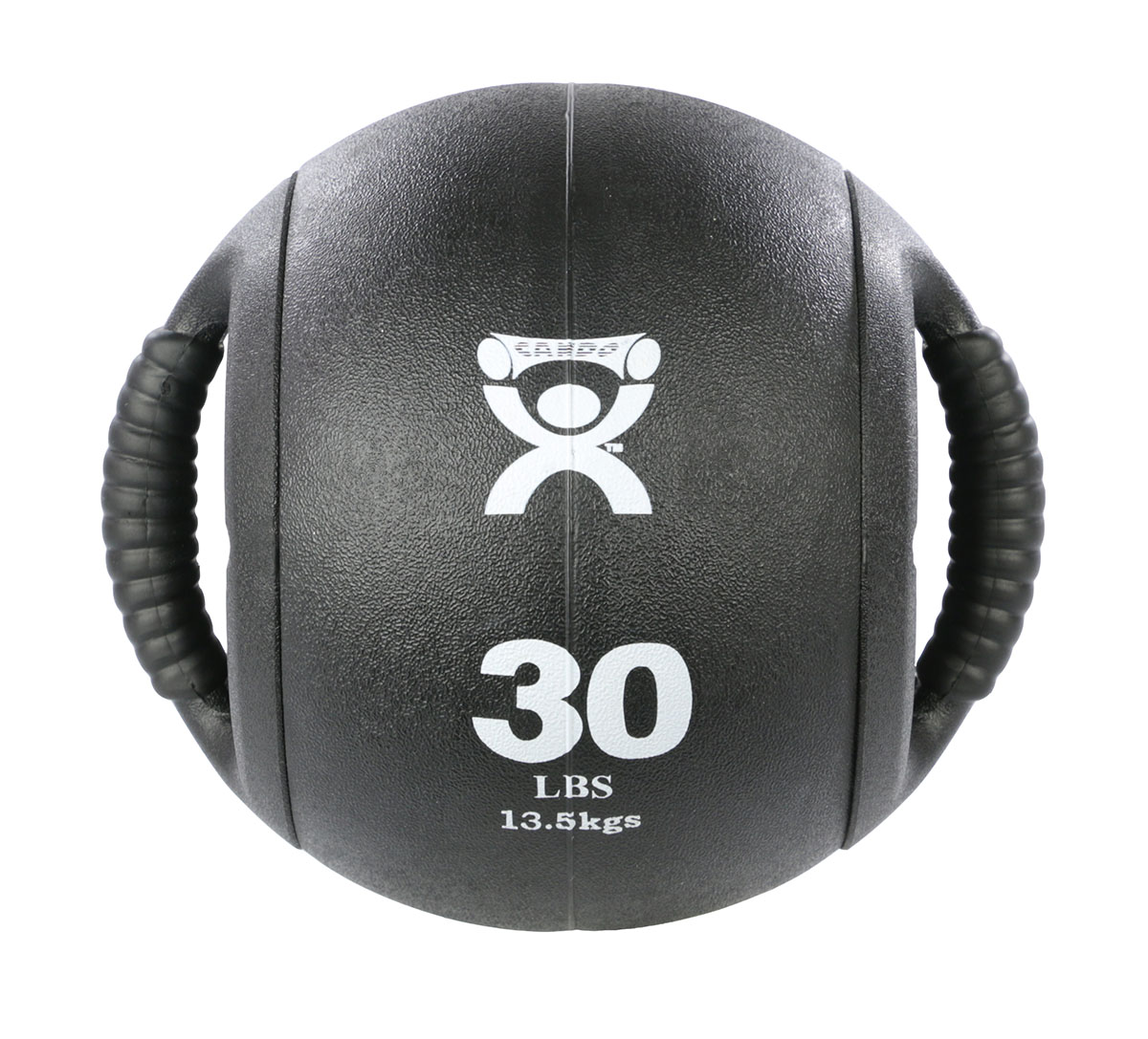 CanDo Dual-Handle Medicine Ball 9 Diameter Black 30 lb.