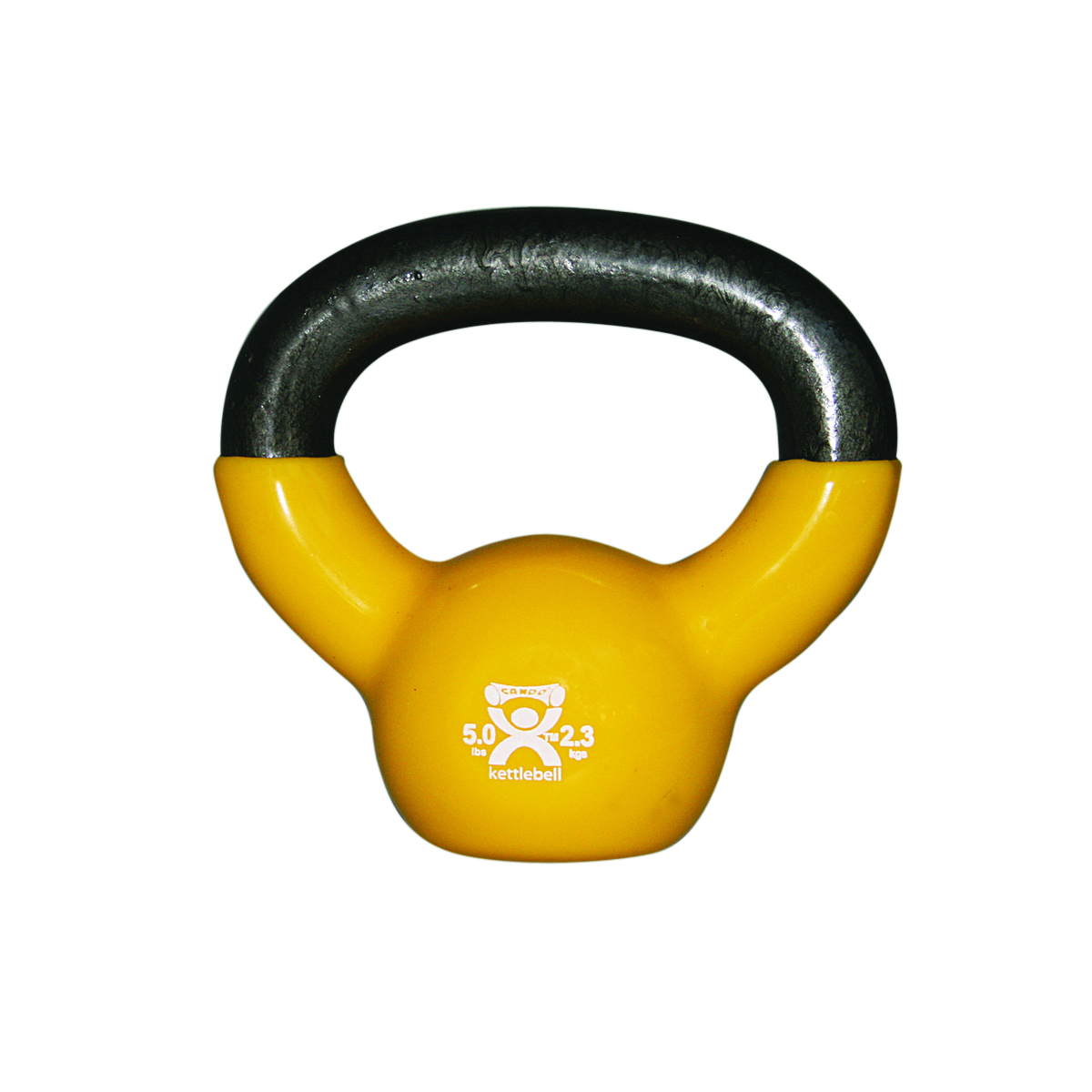 CanDo vinyl-coated kettlebell - Yellow - 5 lb