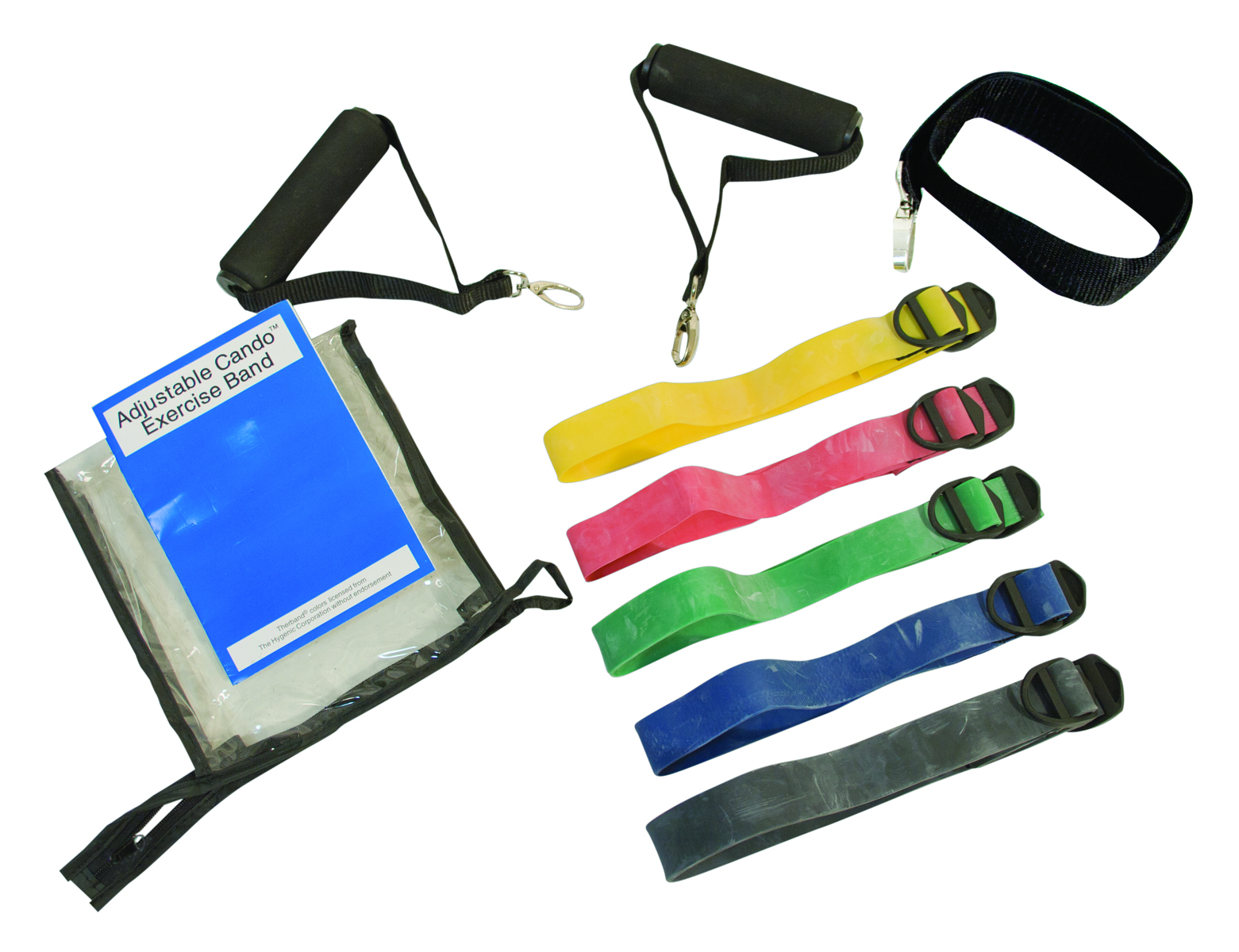CanDo Adjustable Exercise Band Kit - 5 band (yellow red green blue black)