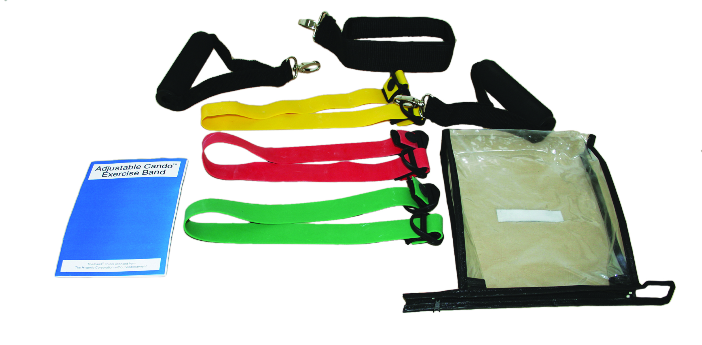 CanDo Adjustable Exercise Band Kit - 3 band (red green yellow)