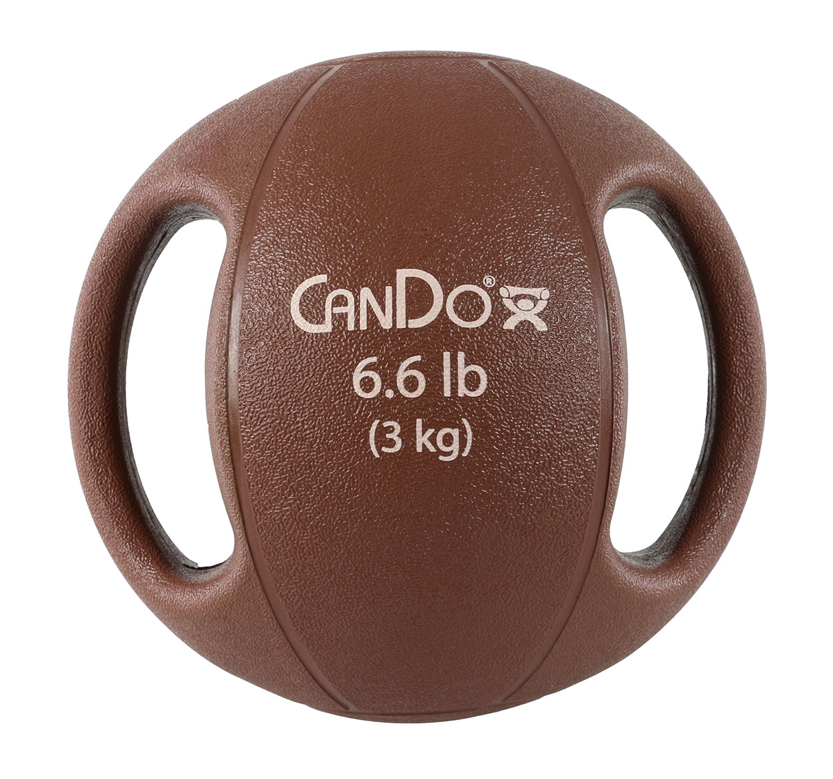 CanDo Molded Dual Handle Medicine Ball Tan 6.6 lb. (3 kg)