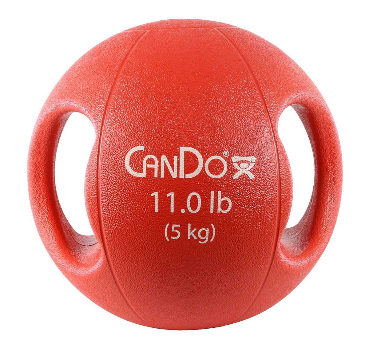 CanDo Molded Dual Handle Medicine Ball Red 11 lb. (5 kg)