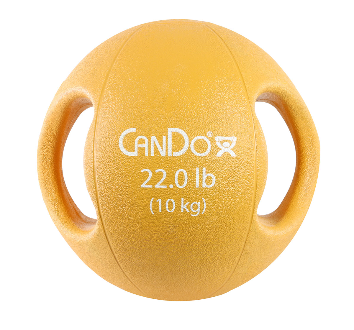 CanDo Molded Dual Handle Medicine Ball Gold 22 lb. (10 kg)