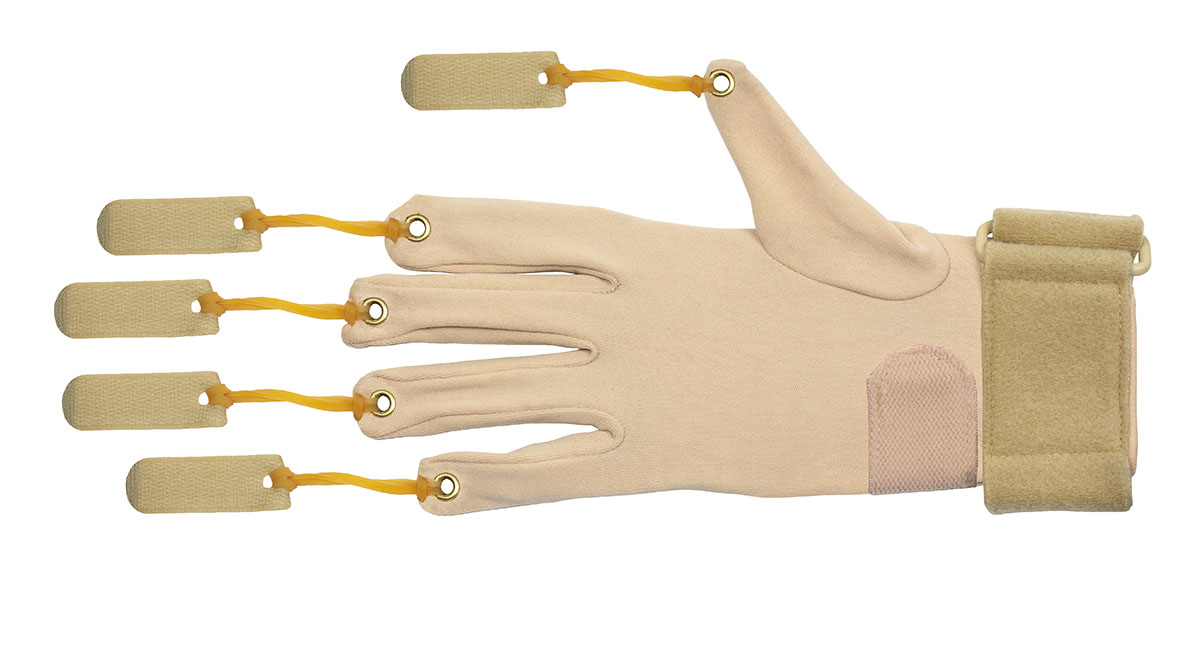 CanDo Deluxe with Thumb Finger Flexion Glove L/XL Right