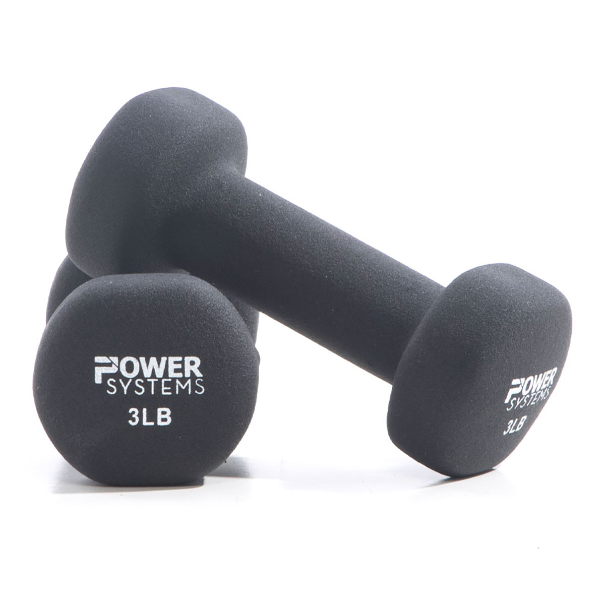 Premium Neoprene Coated Dumbbell Black Pair 3 lb