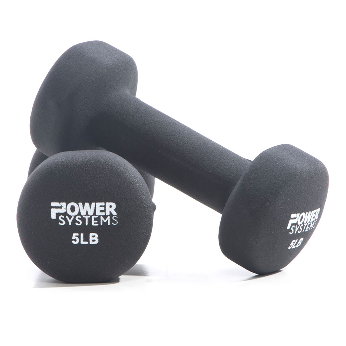 Premium Neoprene Coated Dumbbell Black Pair 5 lb