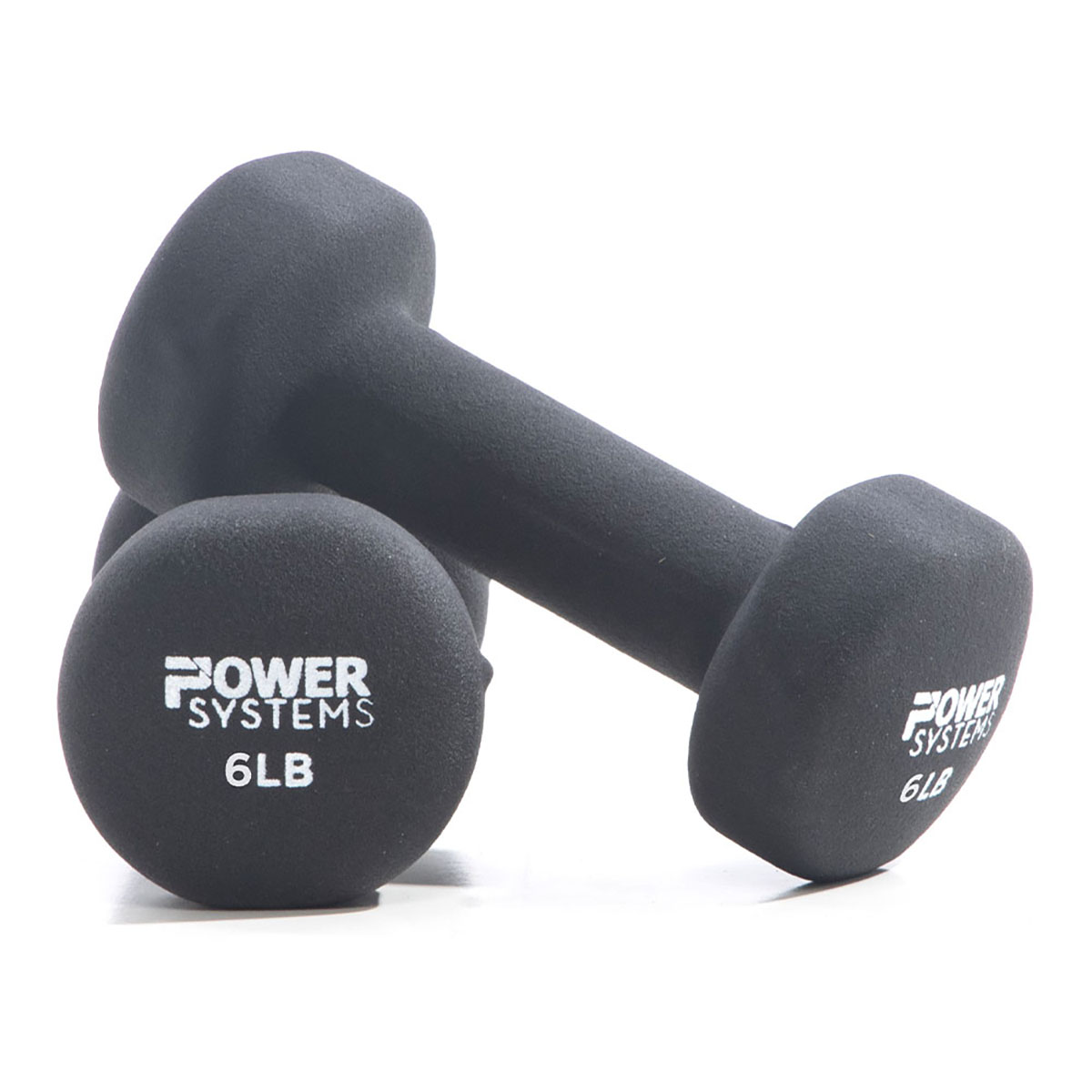 Premium Neoprene Coated Dumbbell Black Pair 6 lb