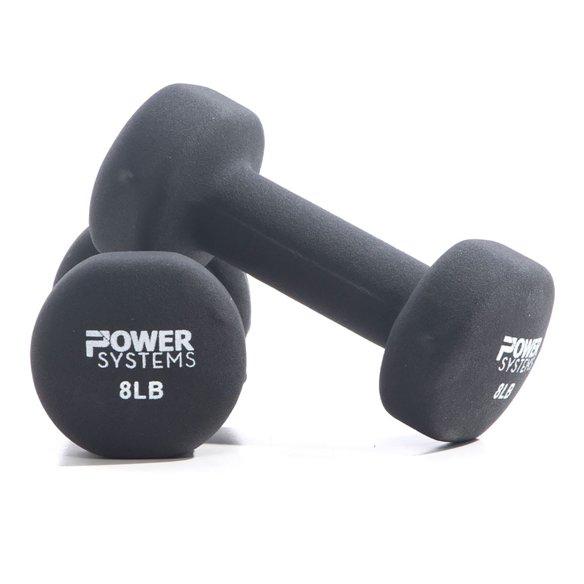 Premium Neoprene Coated Dumbbell Black Pair 8 lb