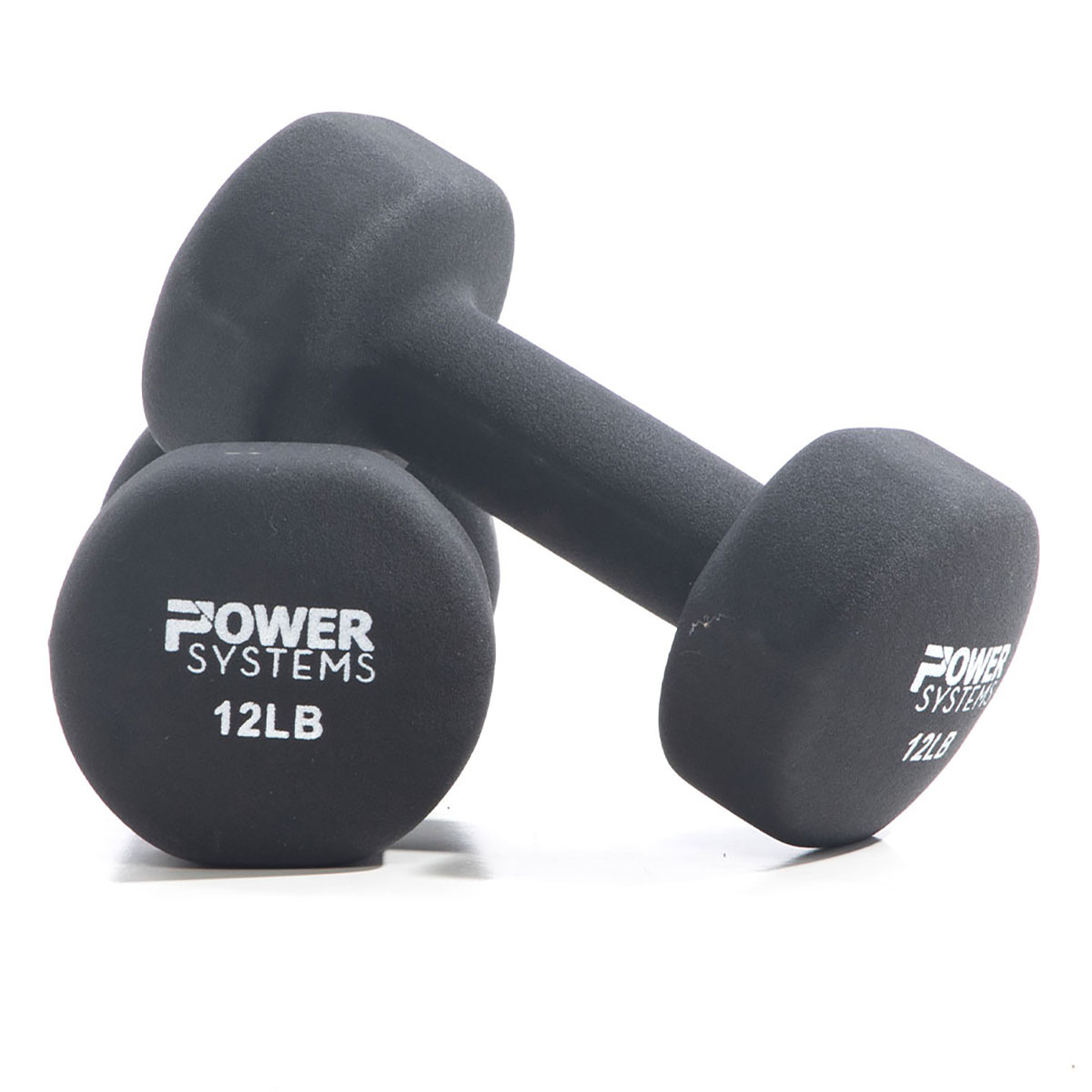 Premium Neoprene Coated Dumbbell Black Pair 12 lb