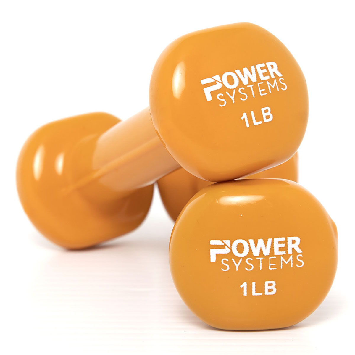 Deluxe Vinyl Coated Dumbbell Orange Pair 1 lb